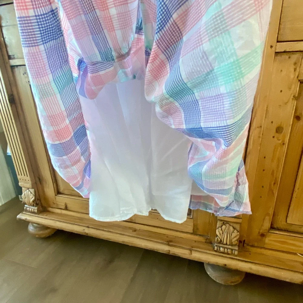 J Crew pastel plaid midi dress, size XXS - Picture 10 of 14